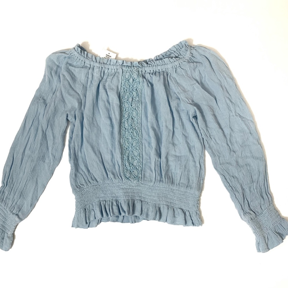 Planet Gold Blue Shoulder Top
